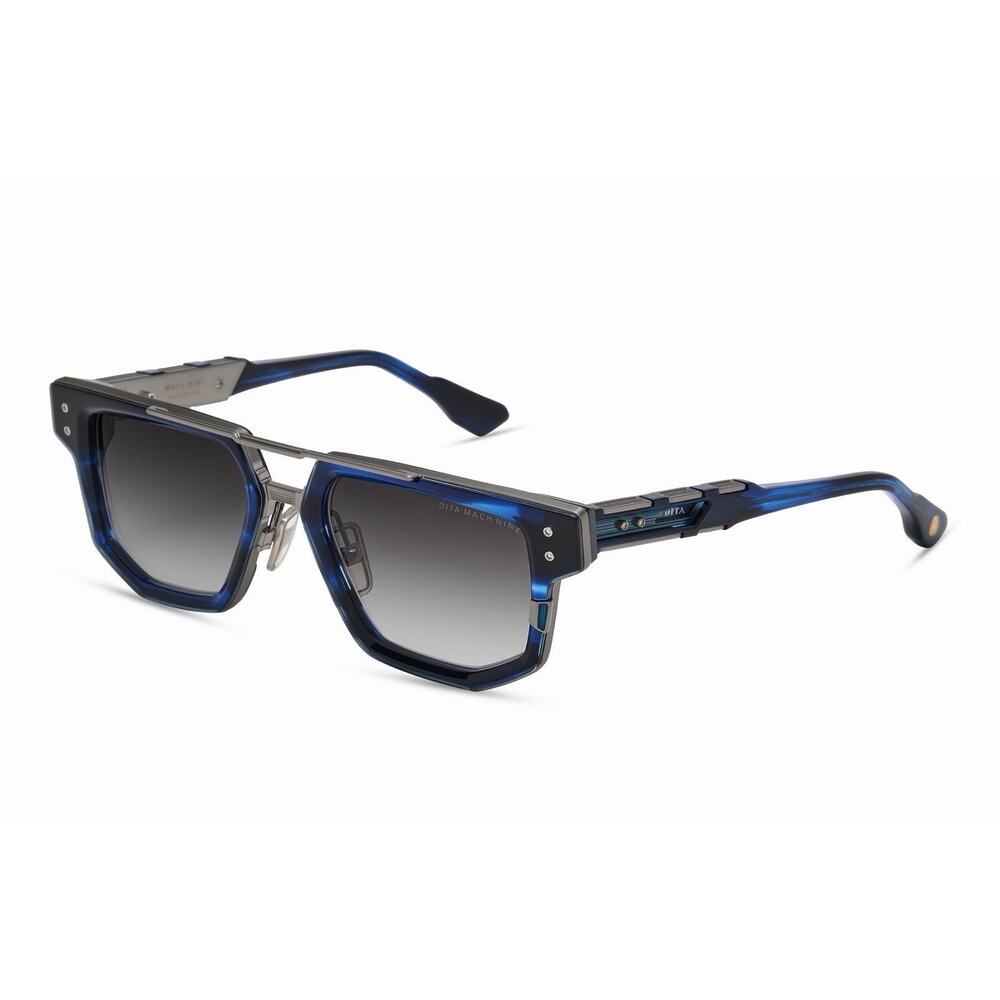 DITA MACH NINE DTS 478 03 Blue Swirl - Antique Silver Grey Sunglasses AUTHENTIC